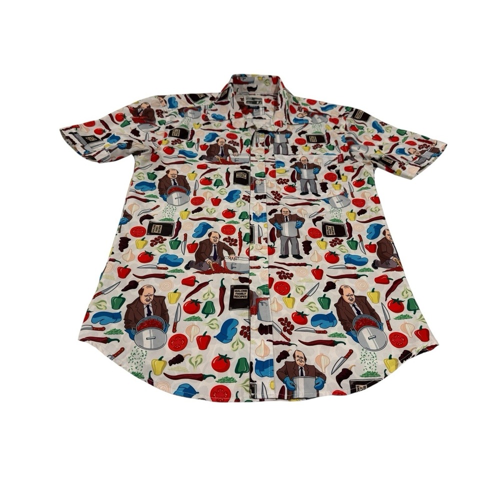 RSVLTS The Office Kevin Malone Chili Shirt Men's Size Small KUNUFLEX Button Up
